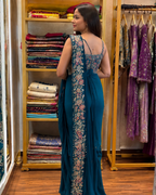 New Super Trending Embroidery cording work ready to wear saree with full Koti