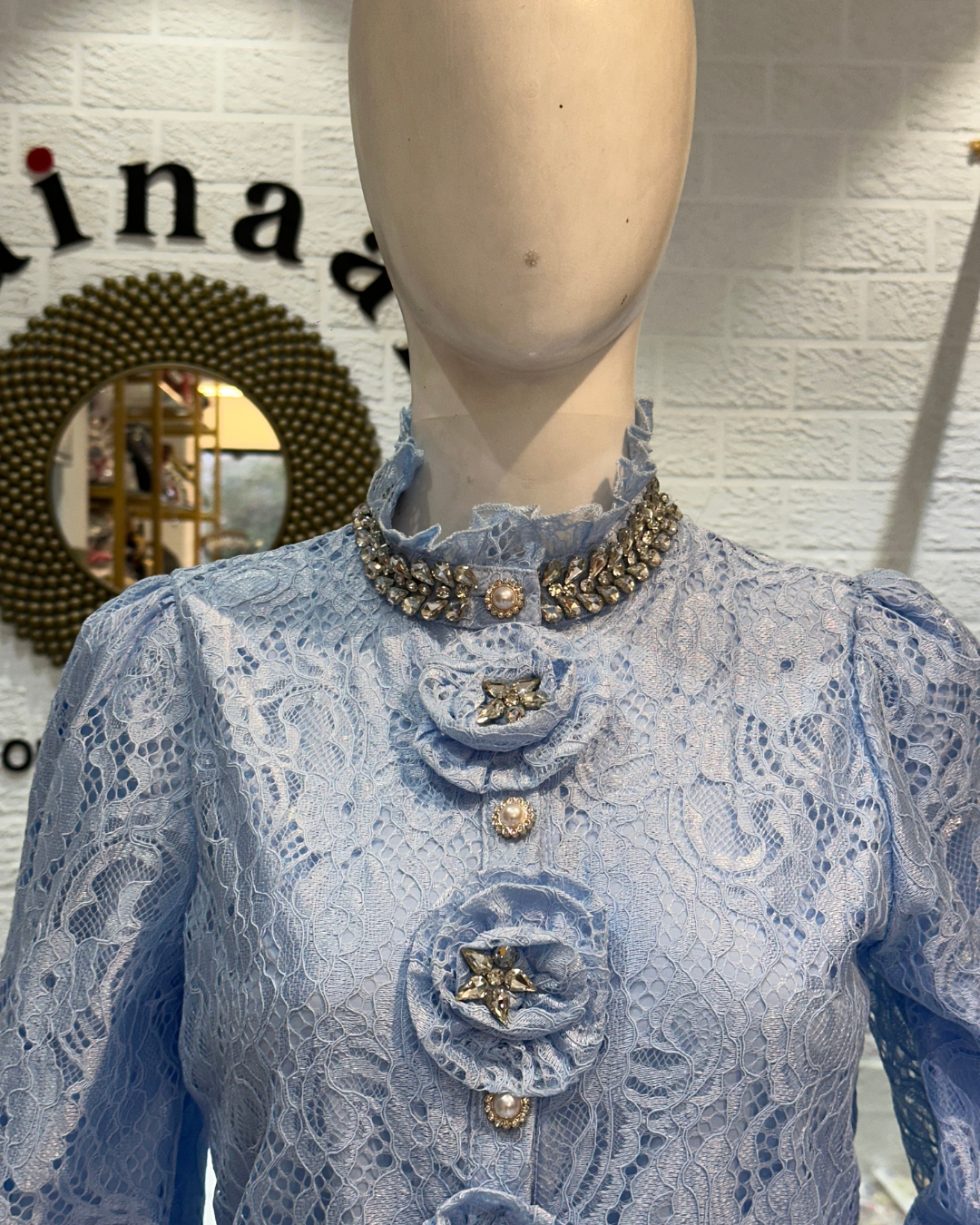 Imported Sworski Rose Top