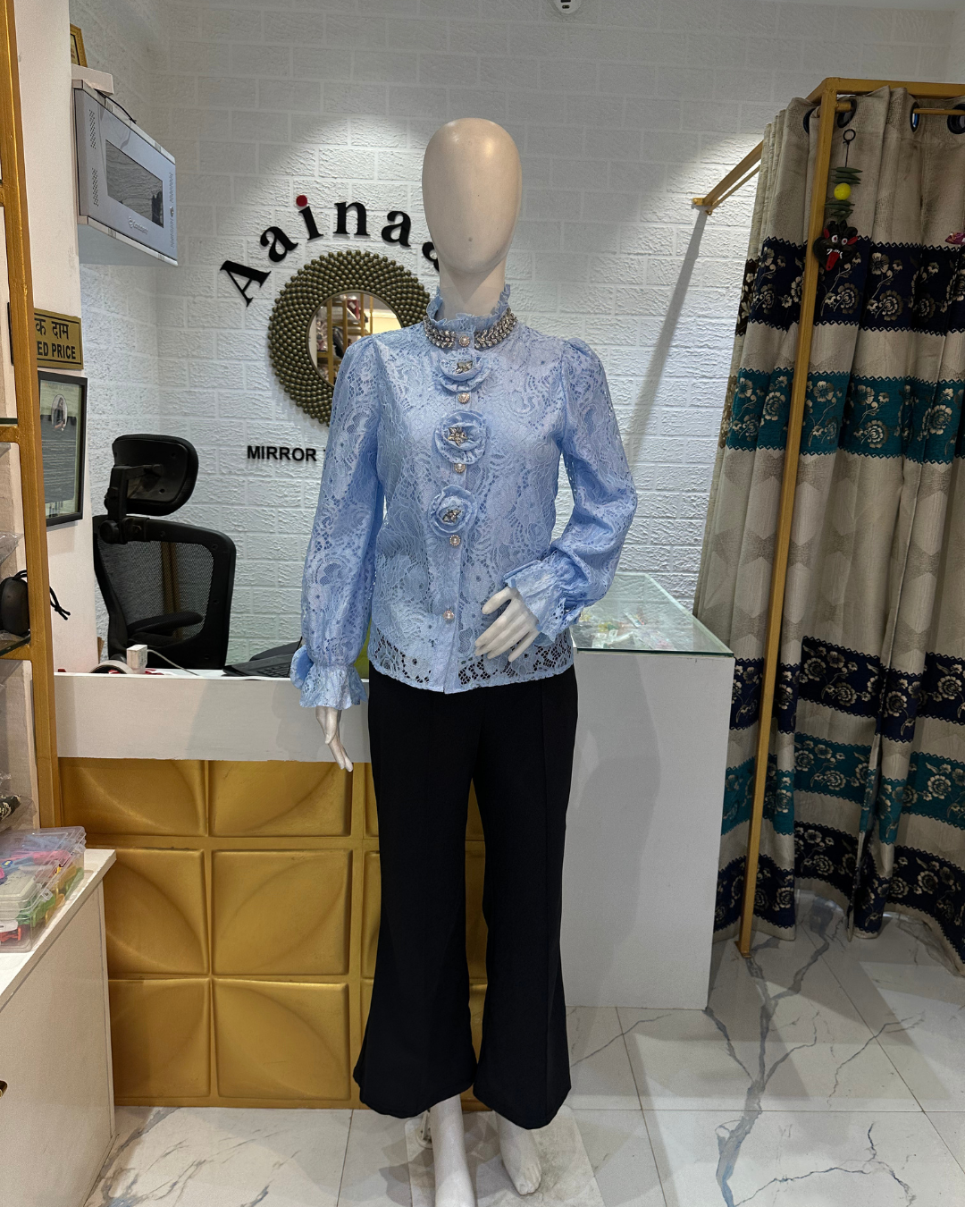Imported Sworski Rose Top