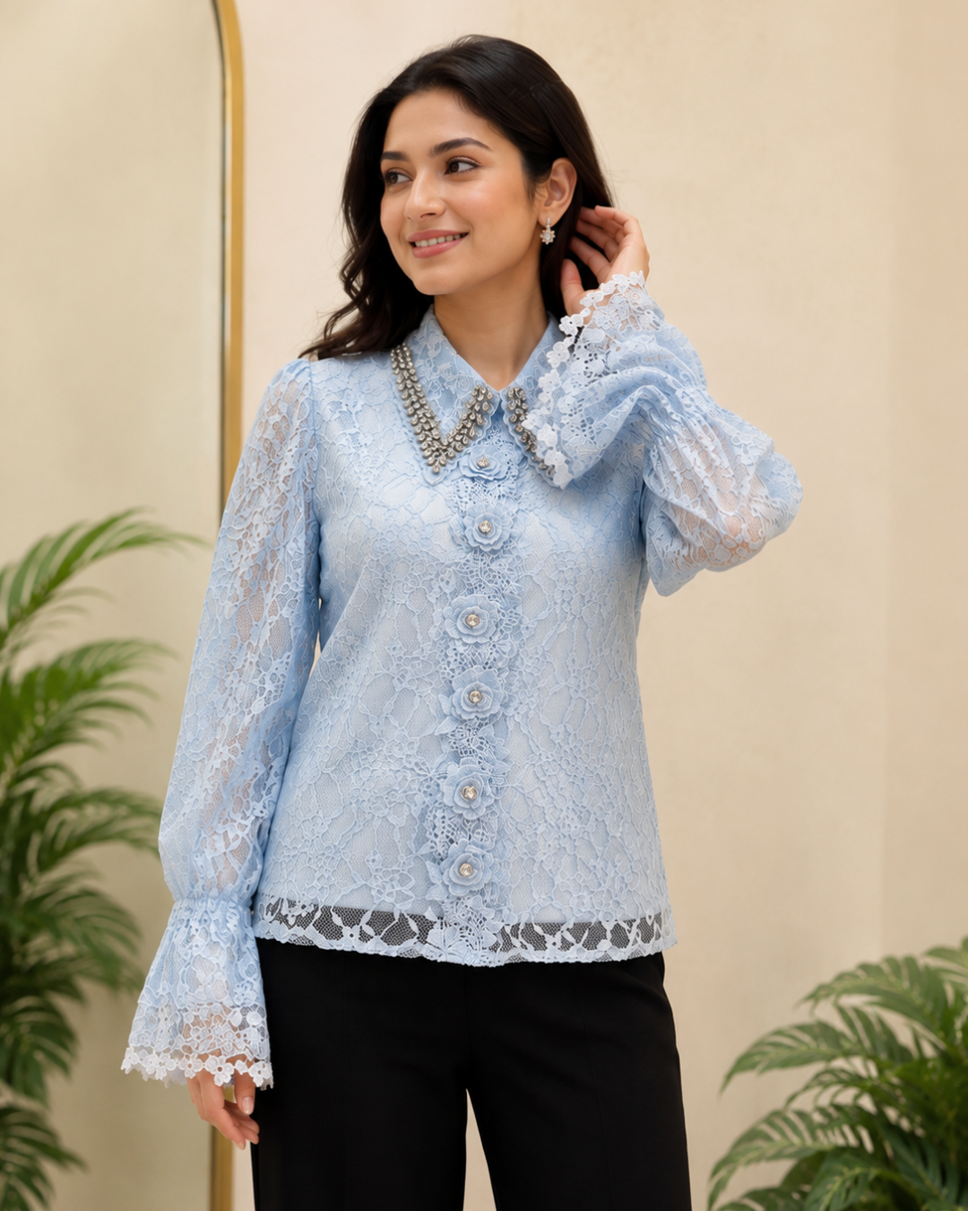 Imported Sworski Rose Top