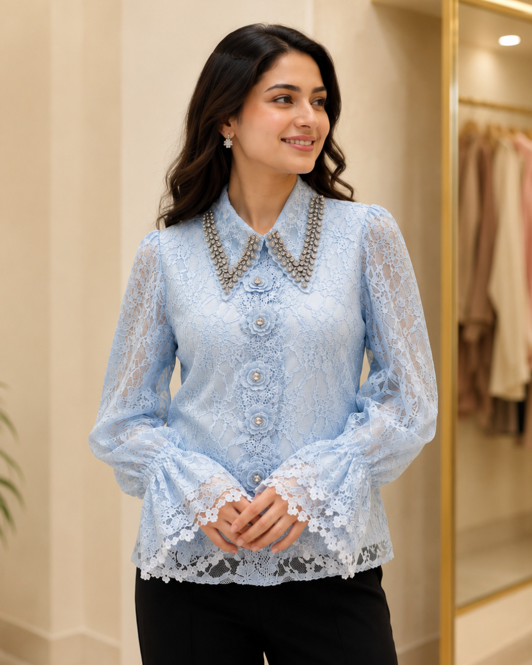 Imported Sworski Rose Top