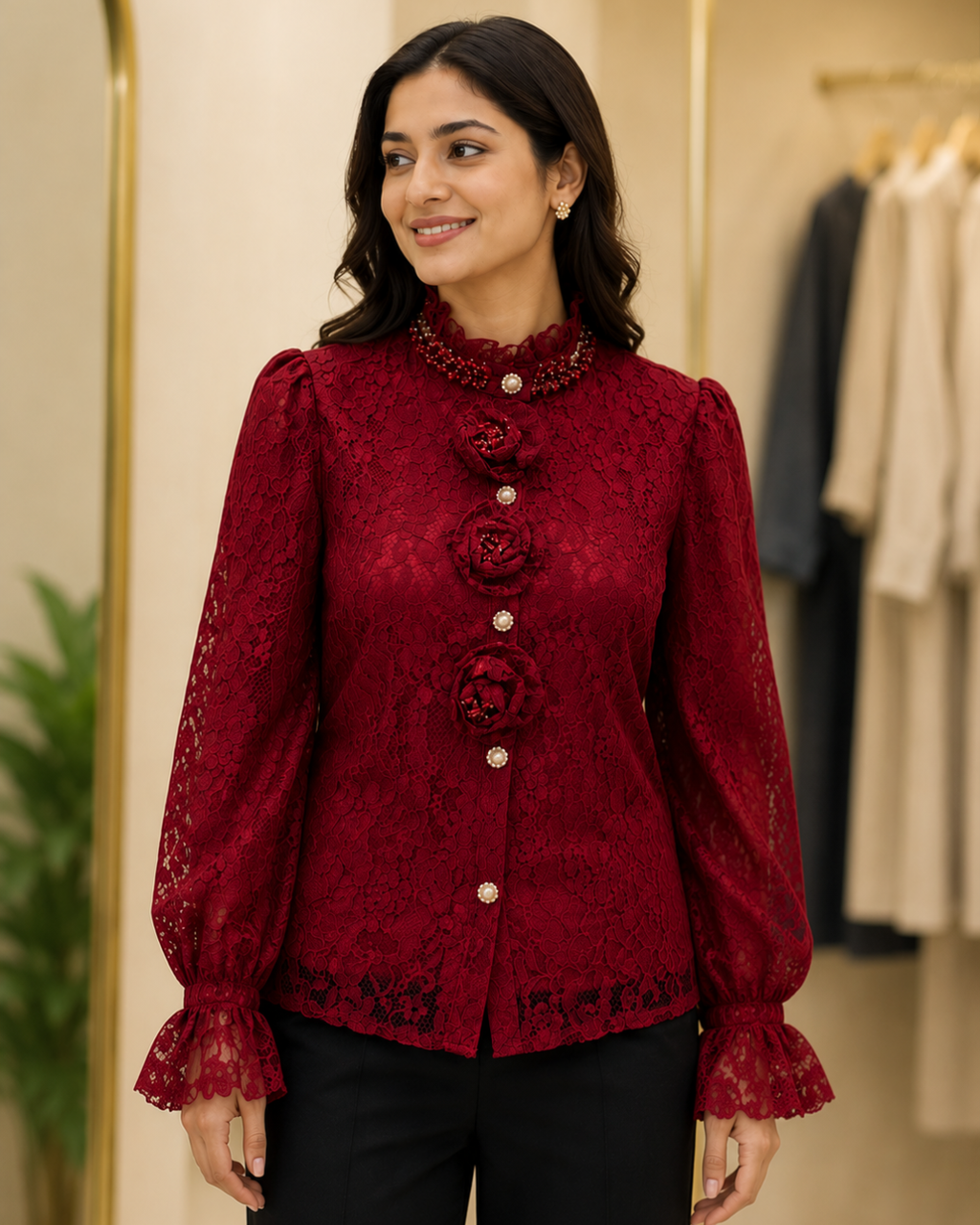 Imported Sworski Rose Top