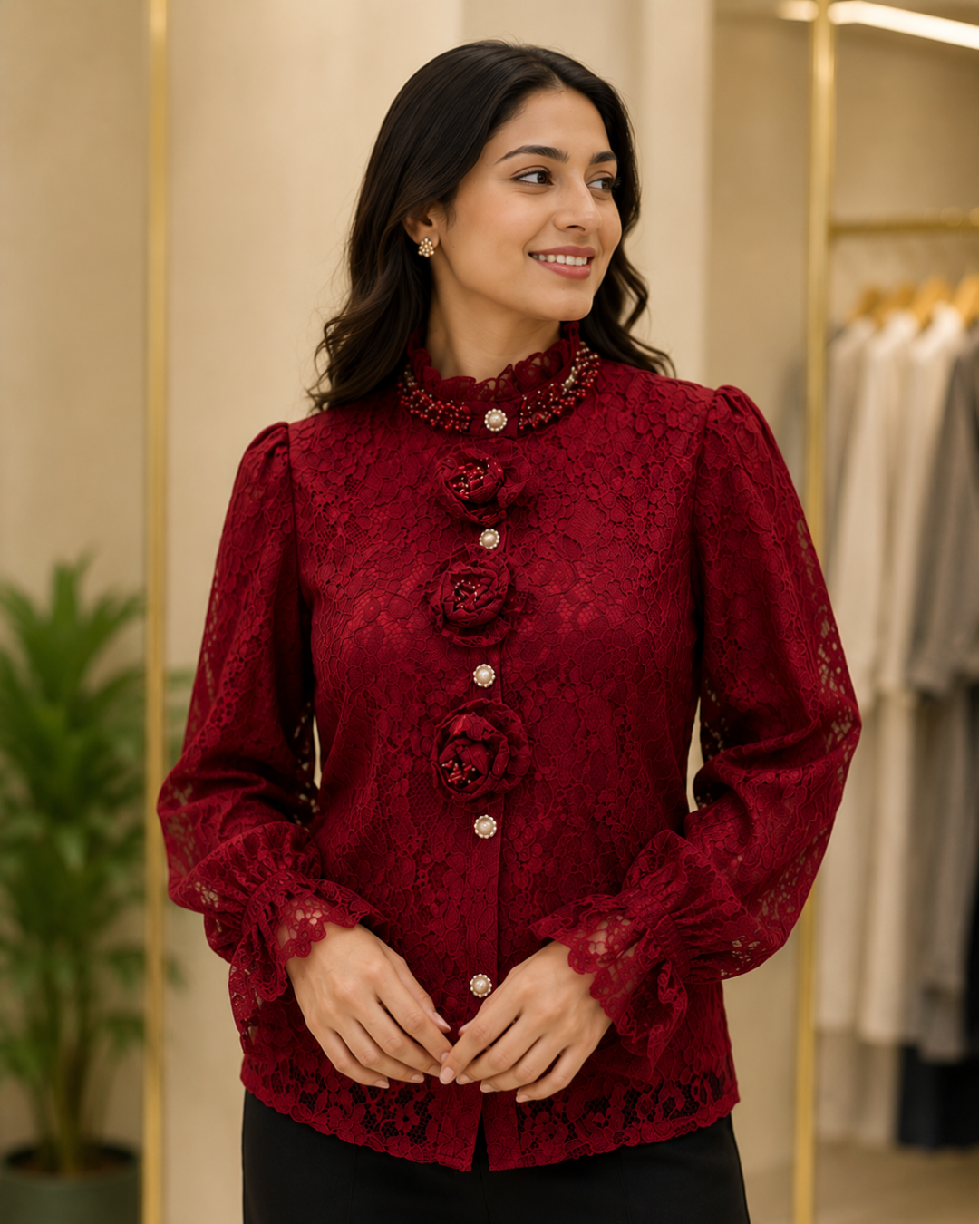 Imported Sworski Rose Top