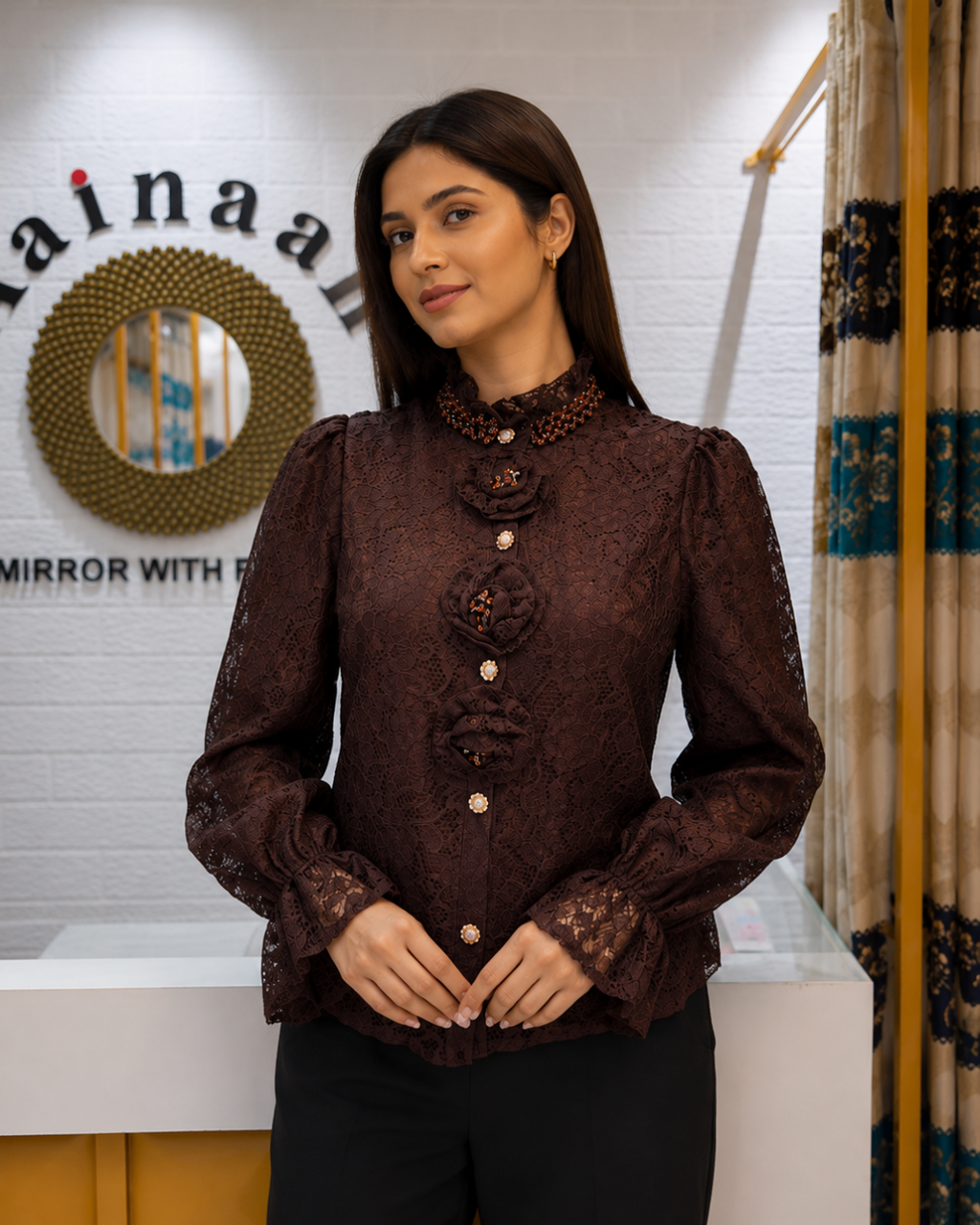 Imported Sworski Rose Top