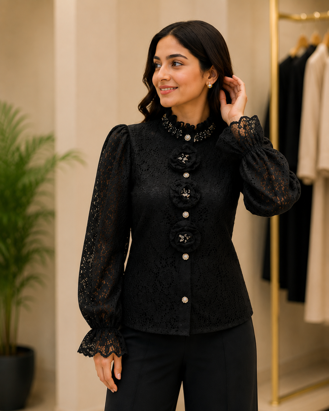 Imported Sworski Rose Top