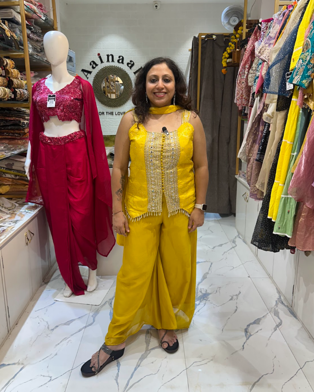 Indo Western - Sharara Top and Duppata Set - Sleeves Separate