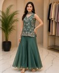 Jardozi Handwork Sharara Indo Western ( Sleeves separate)
