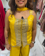 Indo Western - Sharara Top and Duppata Set - Sleeves Separate