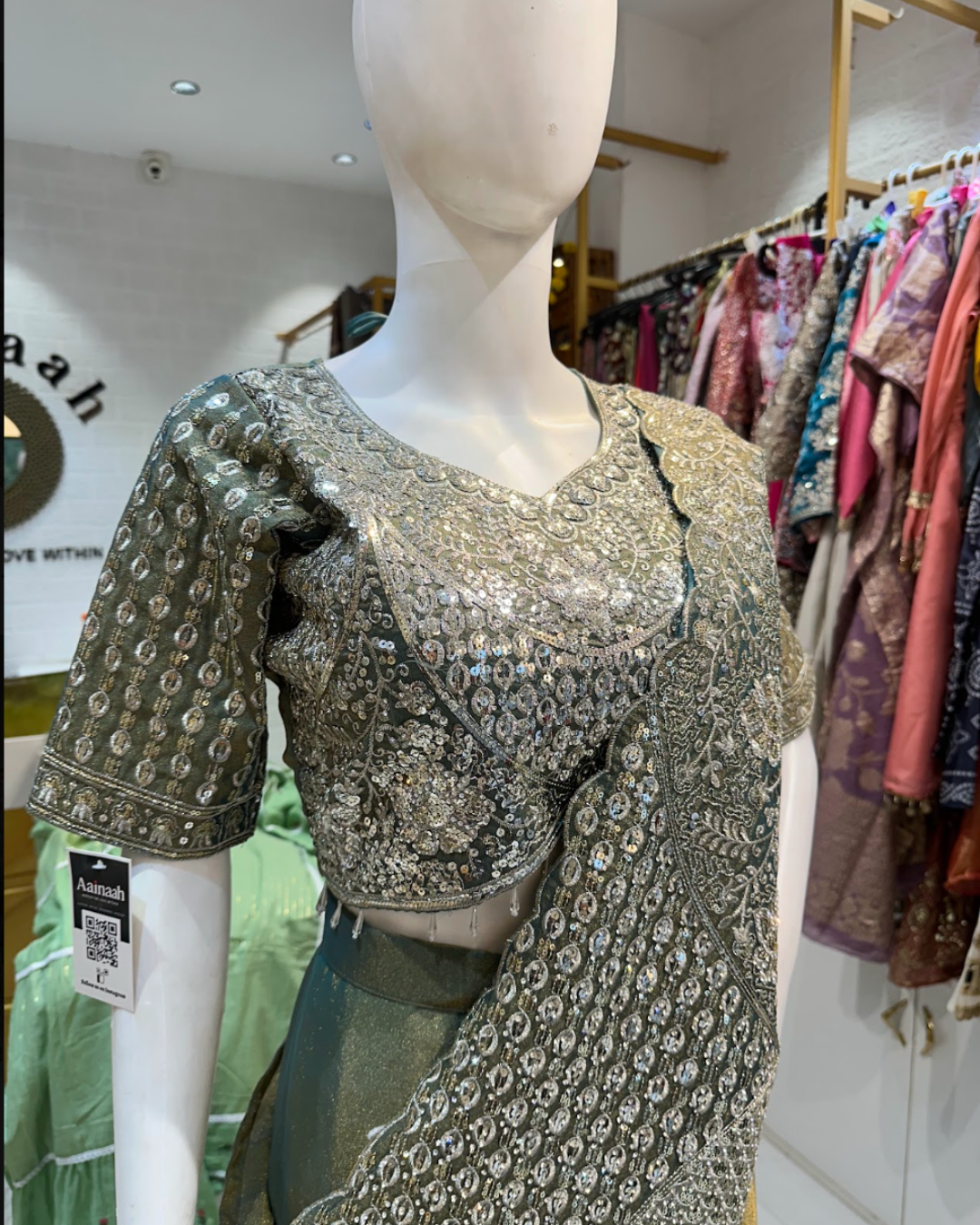 Italian Tissue Silk Cape Look Indo Western