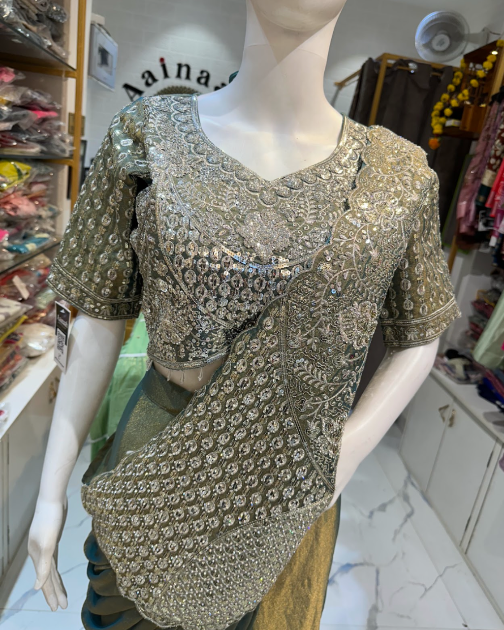 Italian Tissue Silk Cape Look Indo Western