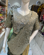 Italian Tissue Silk Cape Look Indo Western