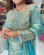 Tissue Silk  Farshi Sharara Suit