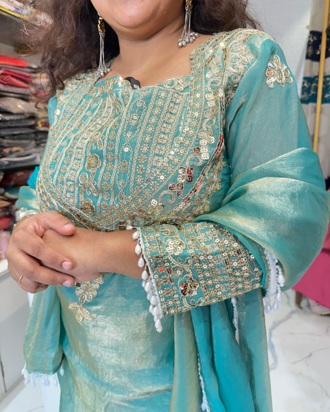 Tissue Silk  Farshi Sharara Suit