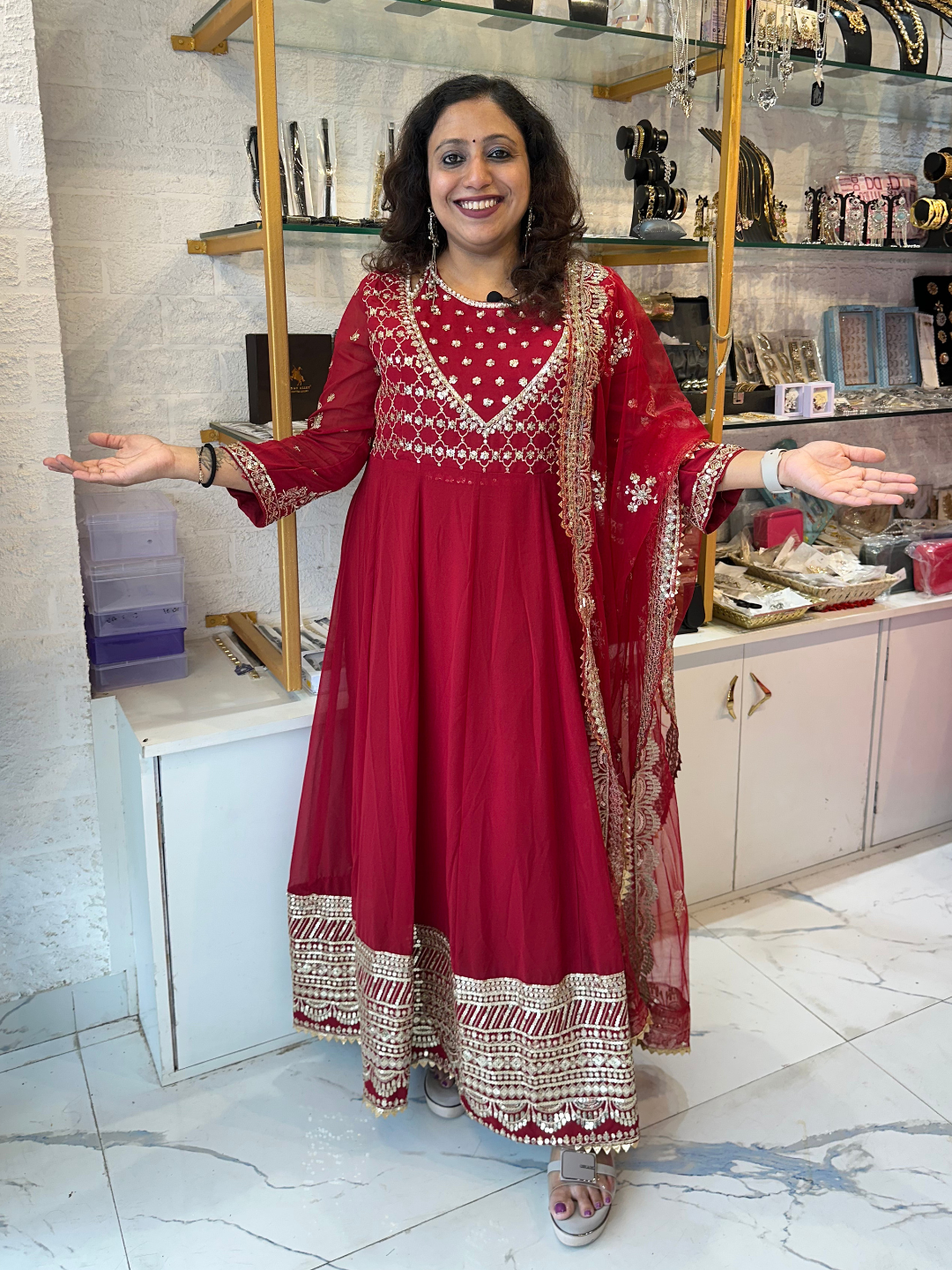 Exclusive Trending Designer Gown with Heavy Sequence Embroidery Work Dupatta