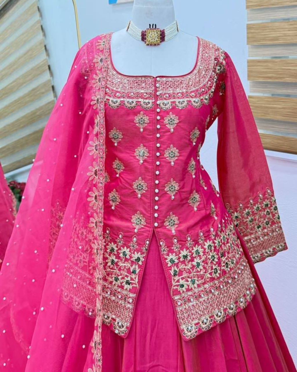 Designer Party Top Lehenga & Dupatta Set