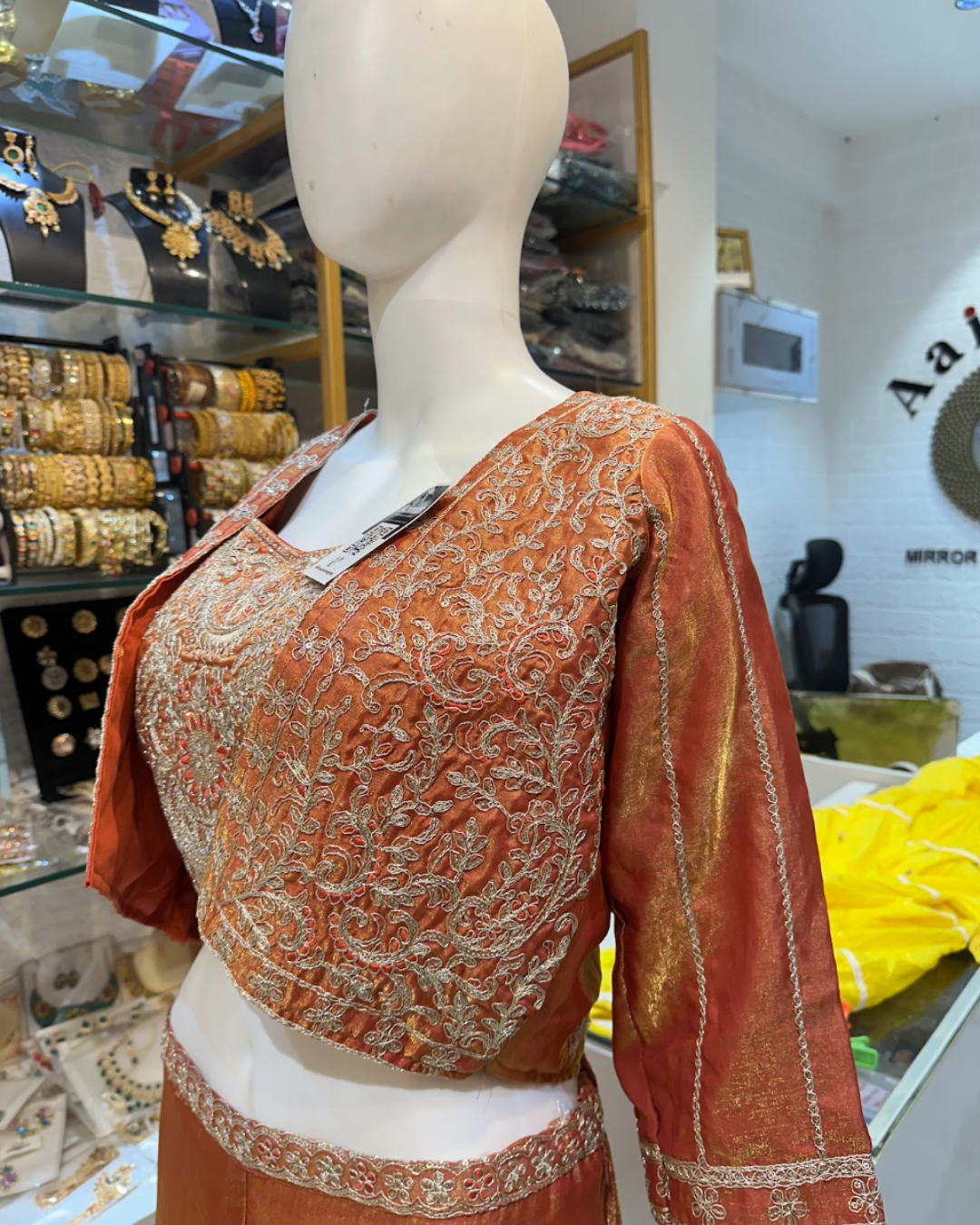 Indo Western Jacket Top, Sharara & Crop Set Dress- Sleeves Separate