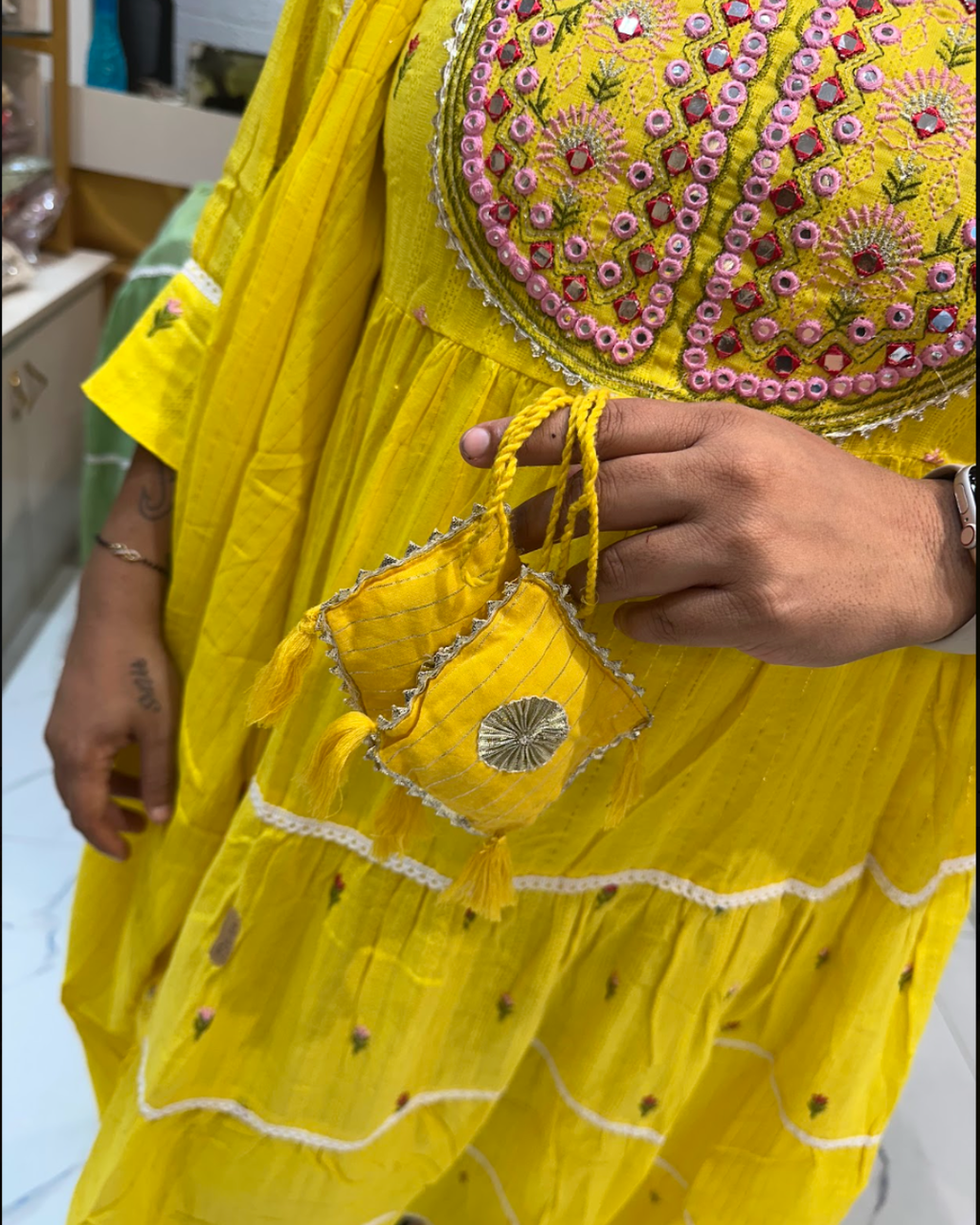Lurex Cotton Anarkali Suit