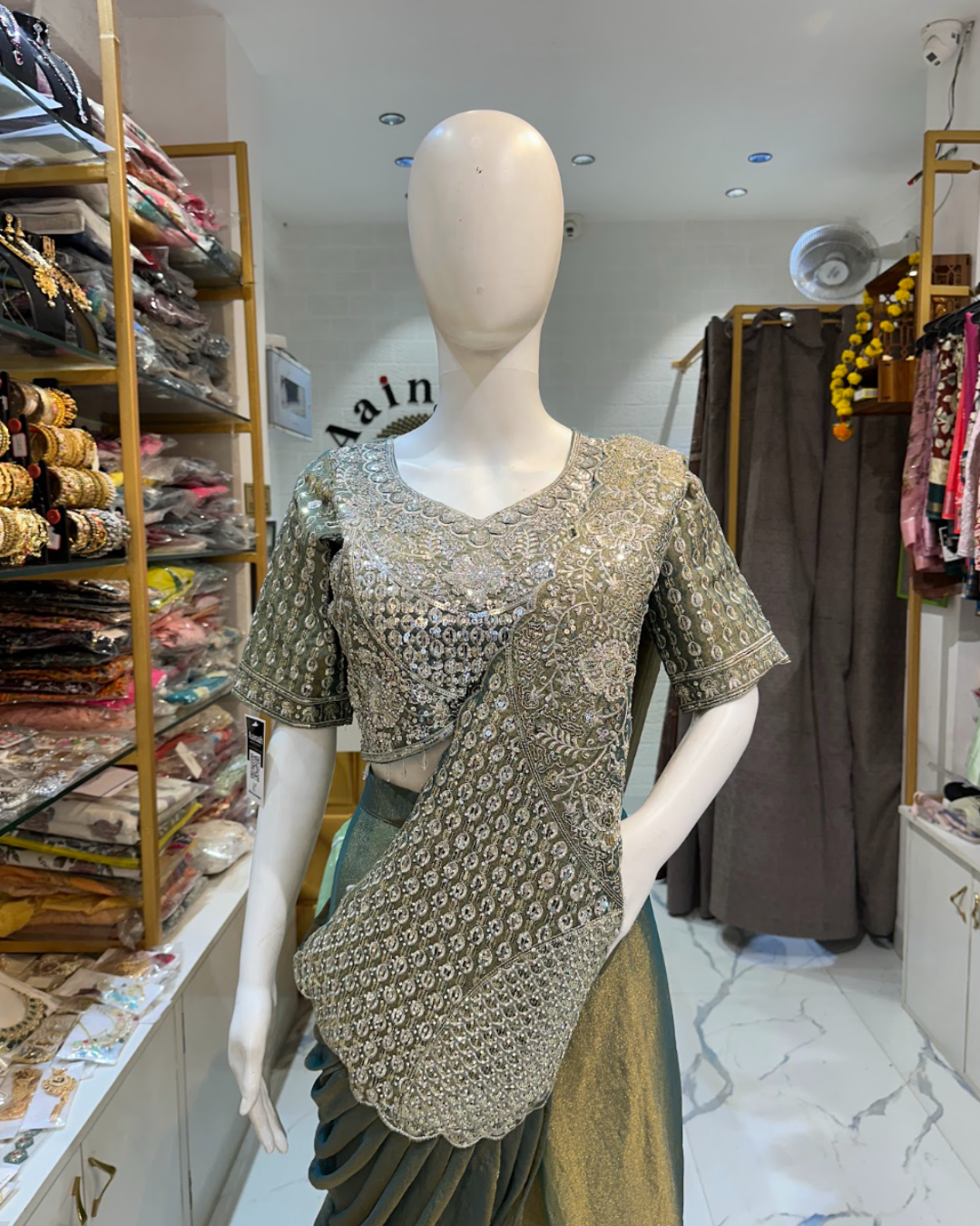 Italian Tissue Silk Cape Look Indo Western