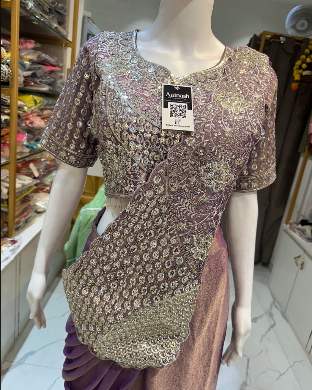 Italian Tissue Silk Cape Look Indo Western