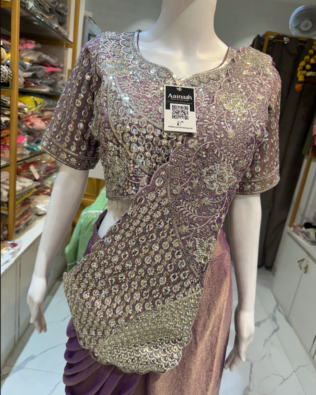 Italian Tissue Silk Cape Look Indo Western