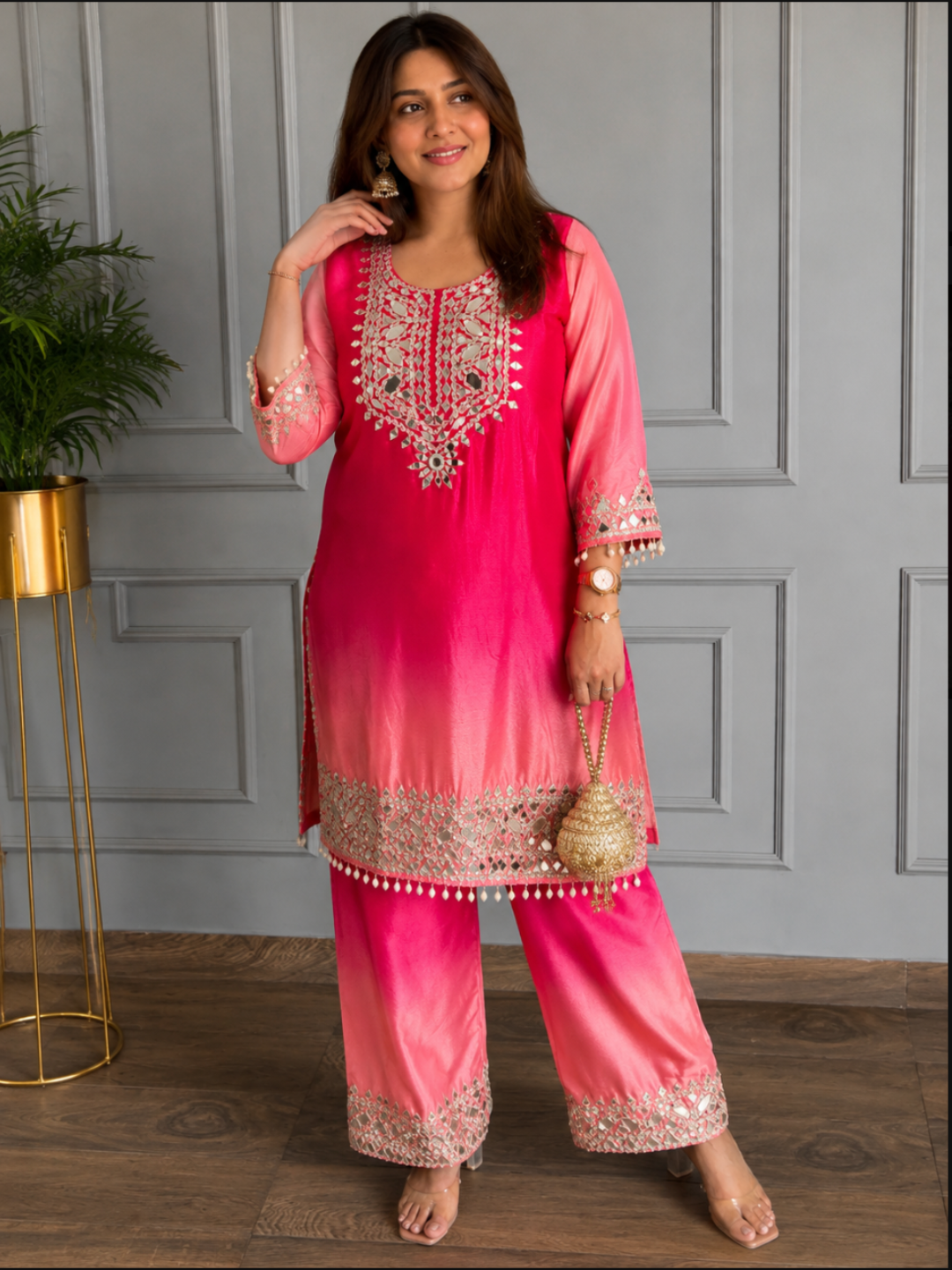Mirror Gulabi Co-ord Set
