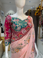 Saree and Readymade Blouse - Embroidered