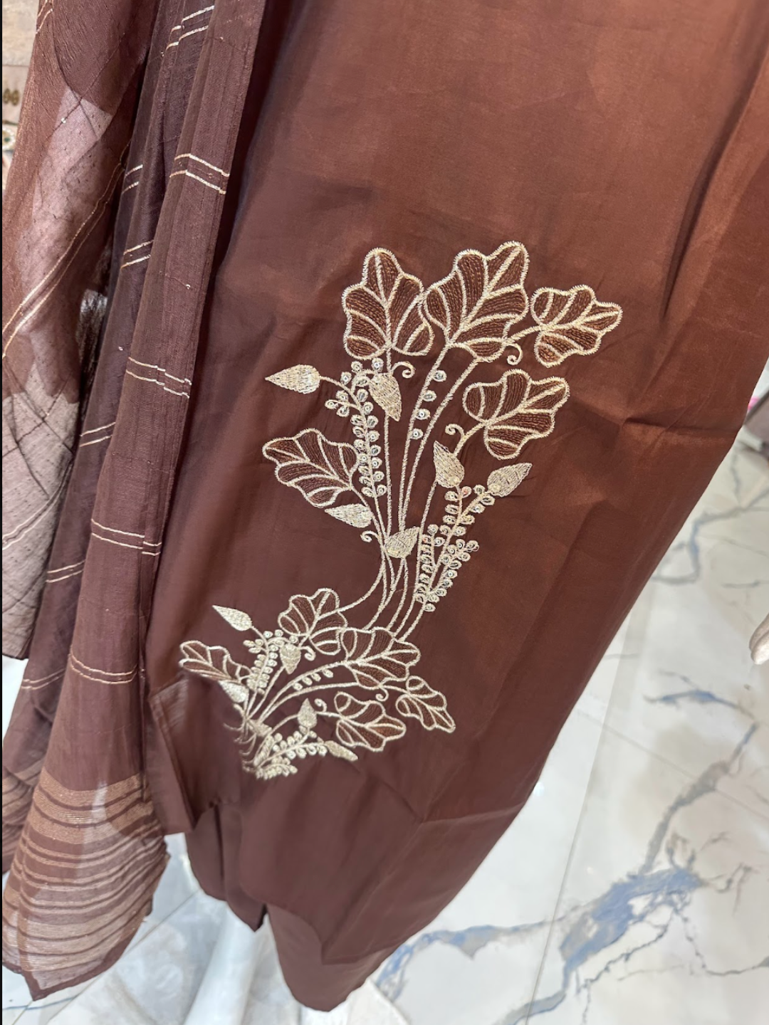 Plus Size Brown Party Wear Suit