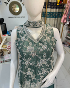 Jardozi Handwork Sharara Indo Western ( Sleeves Separate)
