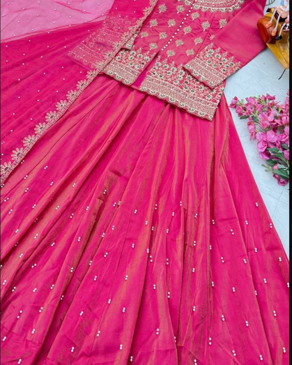 Designer Party Top Lehenga & Dupatta Set