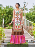 Navratri Colourful Skirt Paired With Embroidery Panel