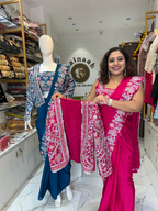 New Super Trending Embroidery cording work ready to wear saree with full Koti