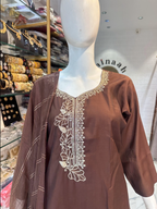 Plus Size Brown Party Wear Suit