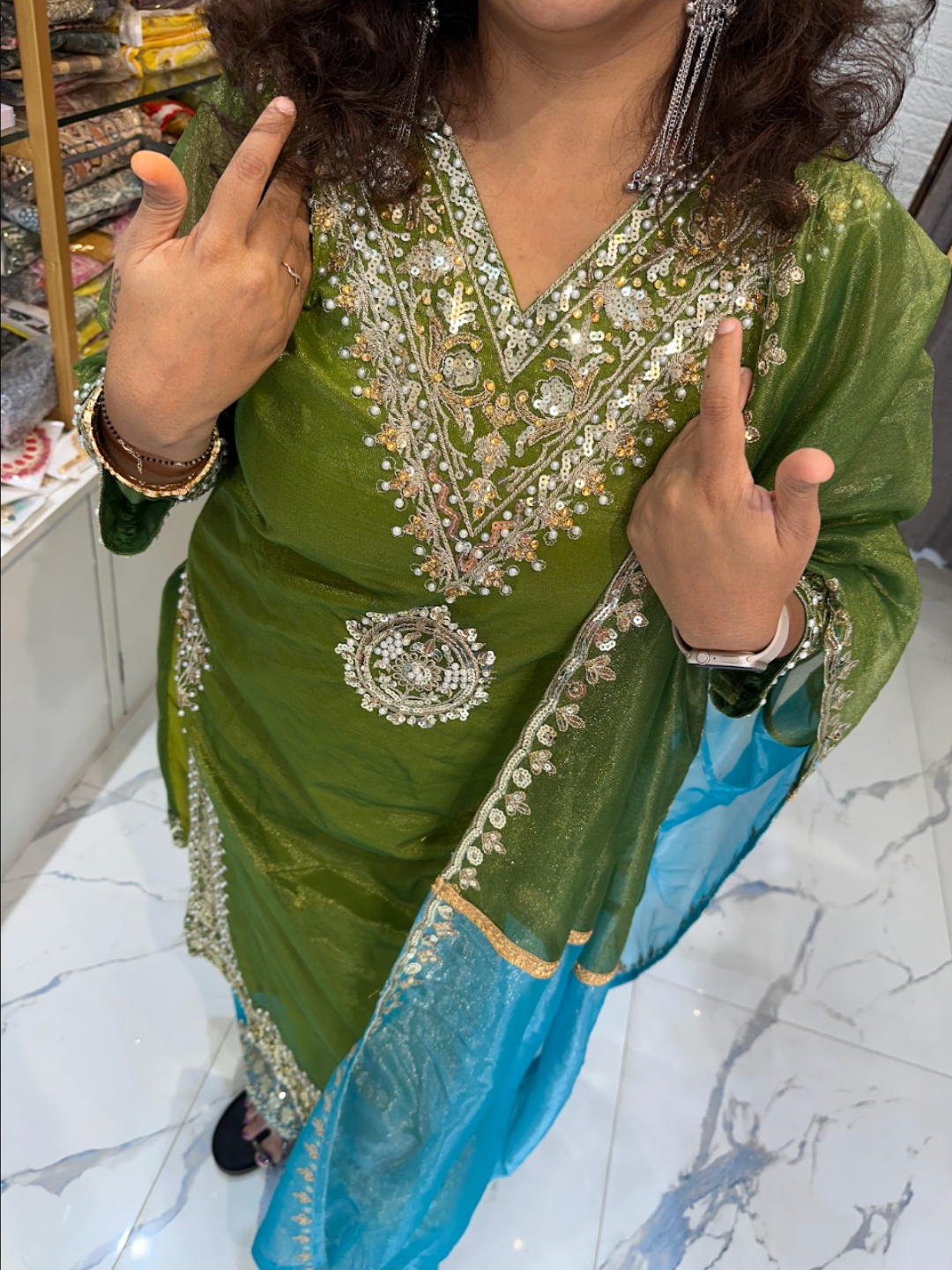 Embroidered Bollywood Style Party Wear Suit