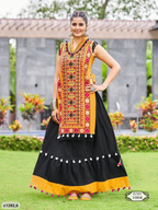 Navratri Colourful Skirt Paired With Embroidery Panel