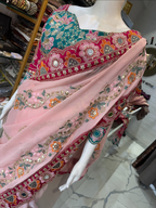Saree and Readymade Blouse - Embroidered