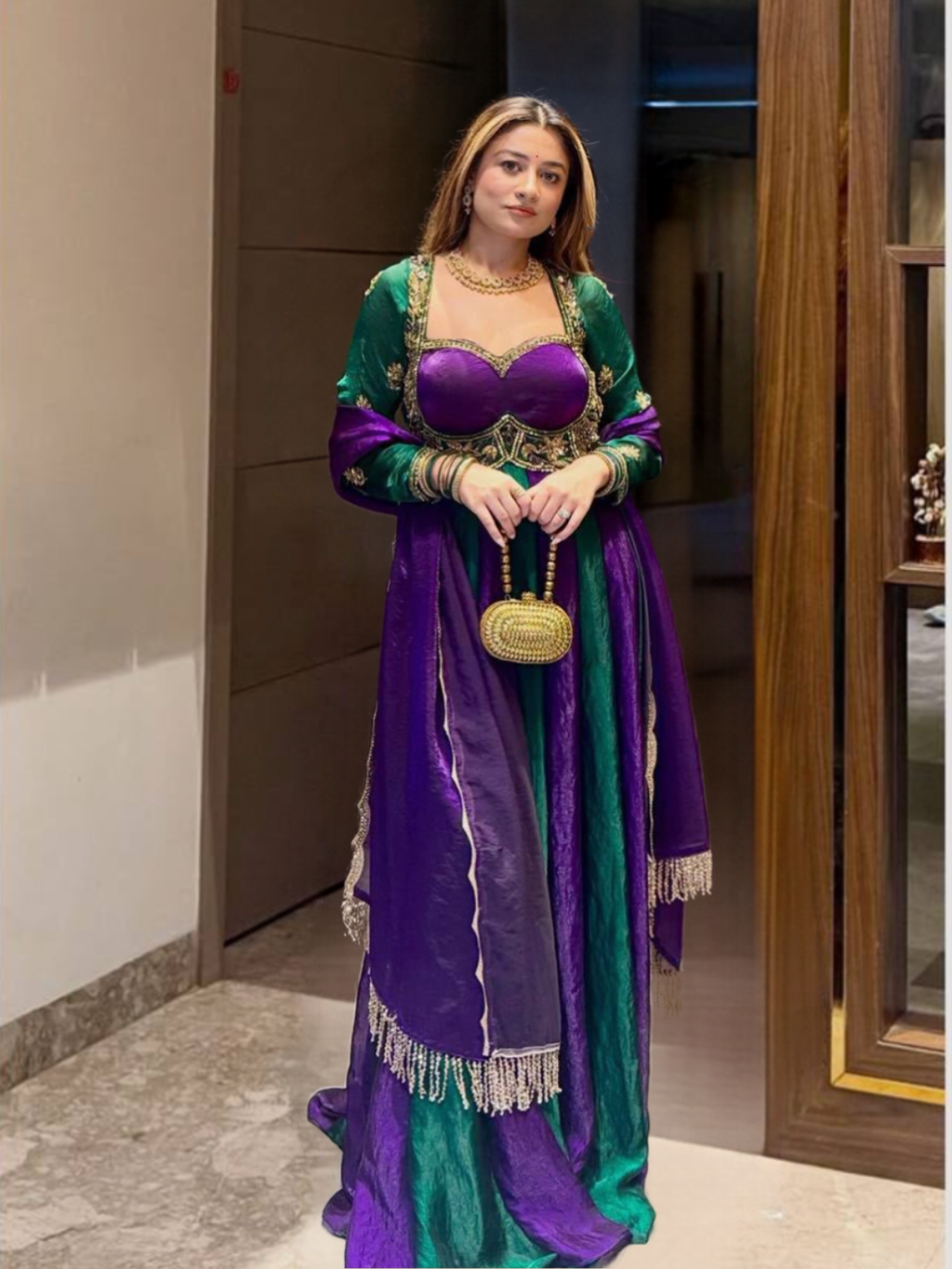 Designer Party Gown & Dupatta Set