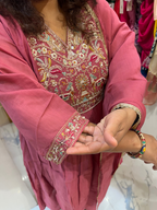 Handwork Chanderi Silk Pink Suit