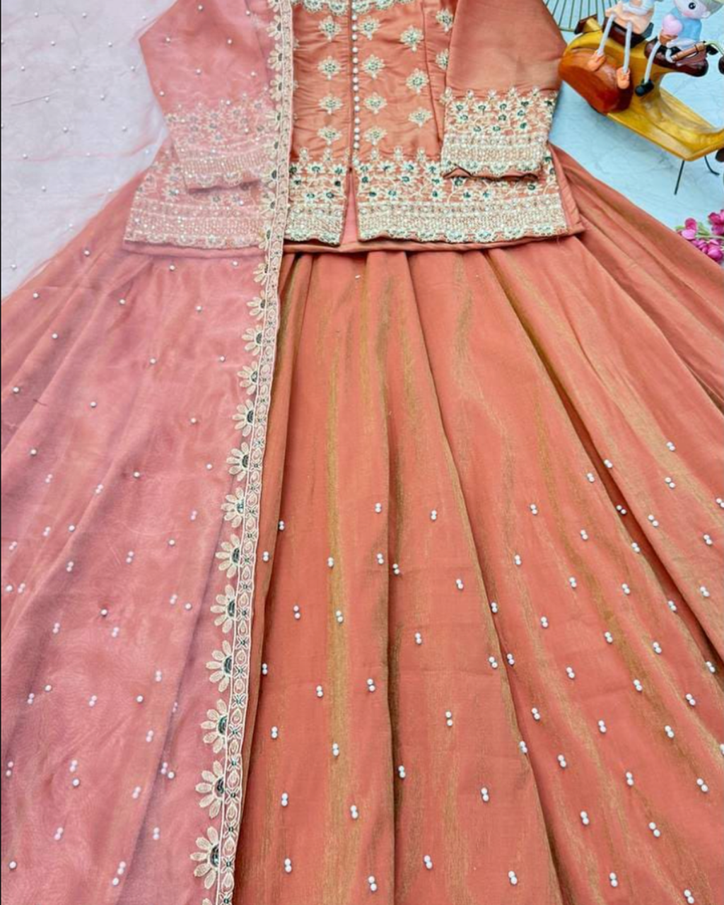 Designer Party Top Lehenga & Dupatta Set