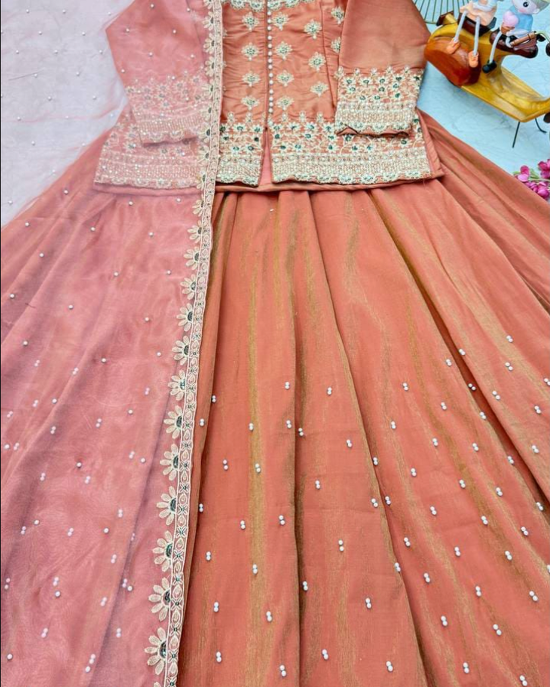 Designer Party Top Lehenga & Dupatta Set
