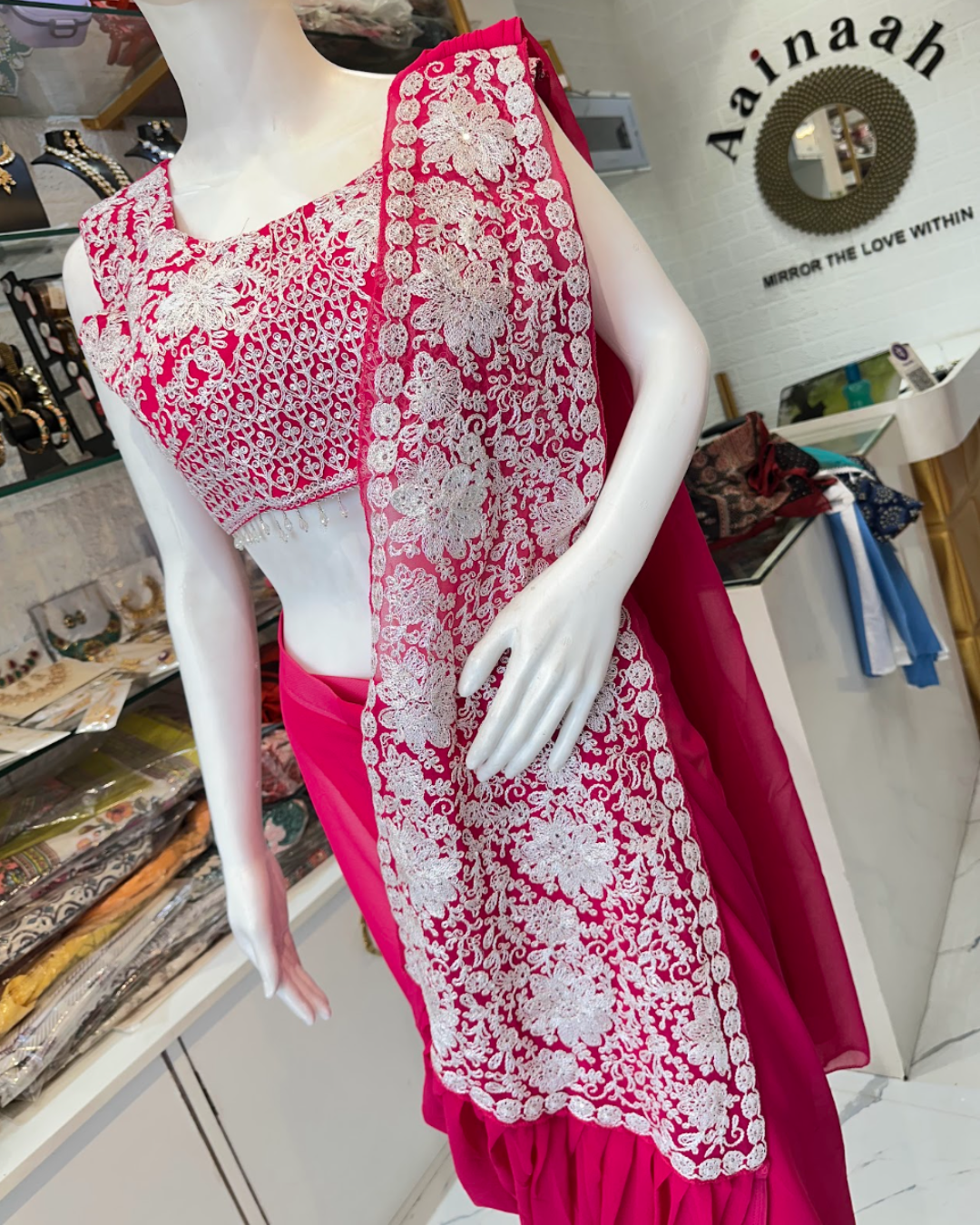 Ready to Wear Designer Saree Pink