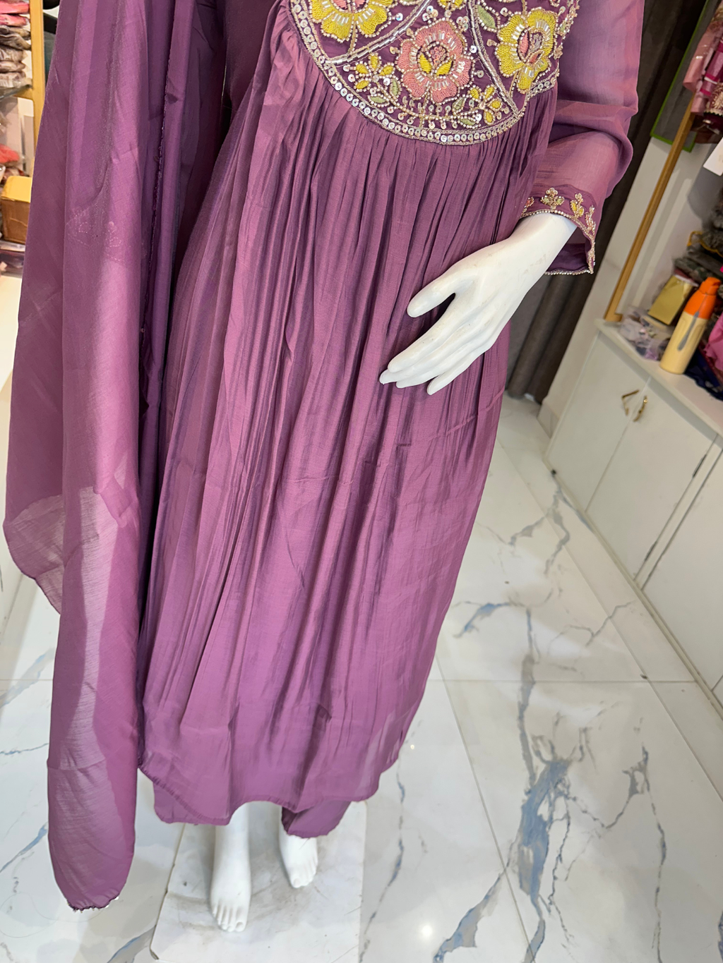 Handwork Chanderi Silk Suit