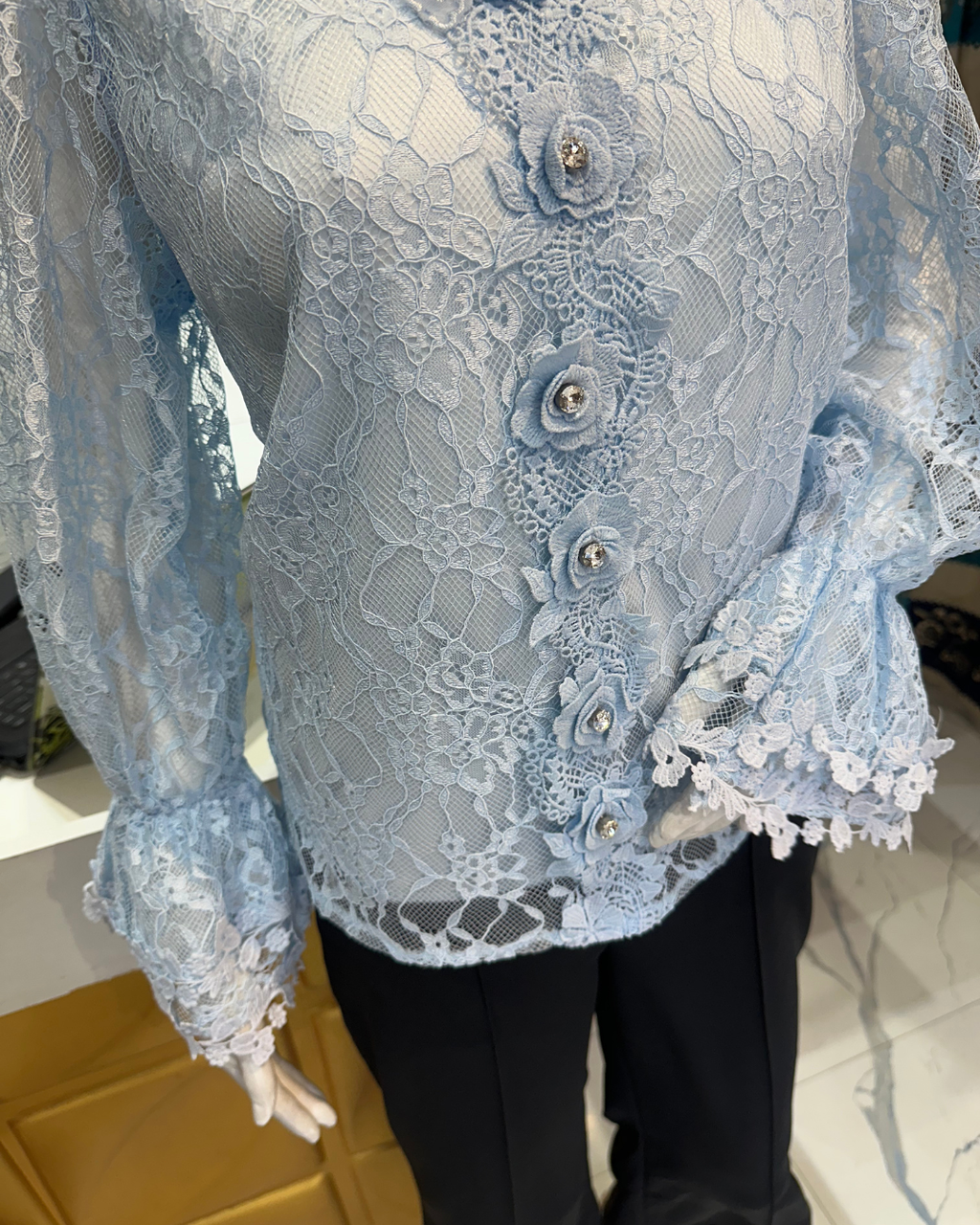 Imported Sworski Rose Top
