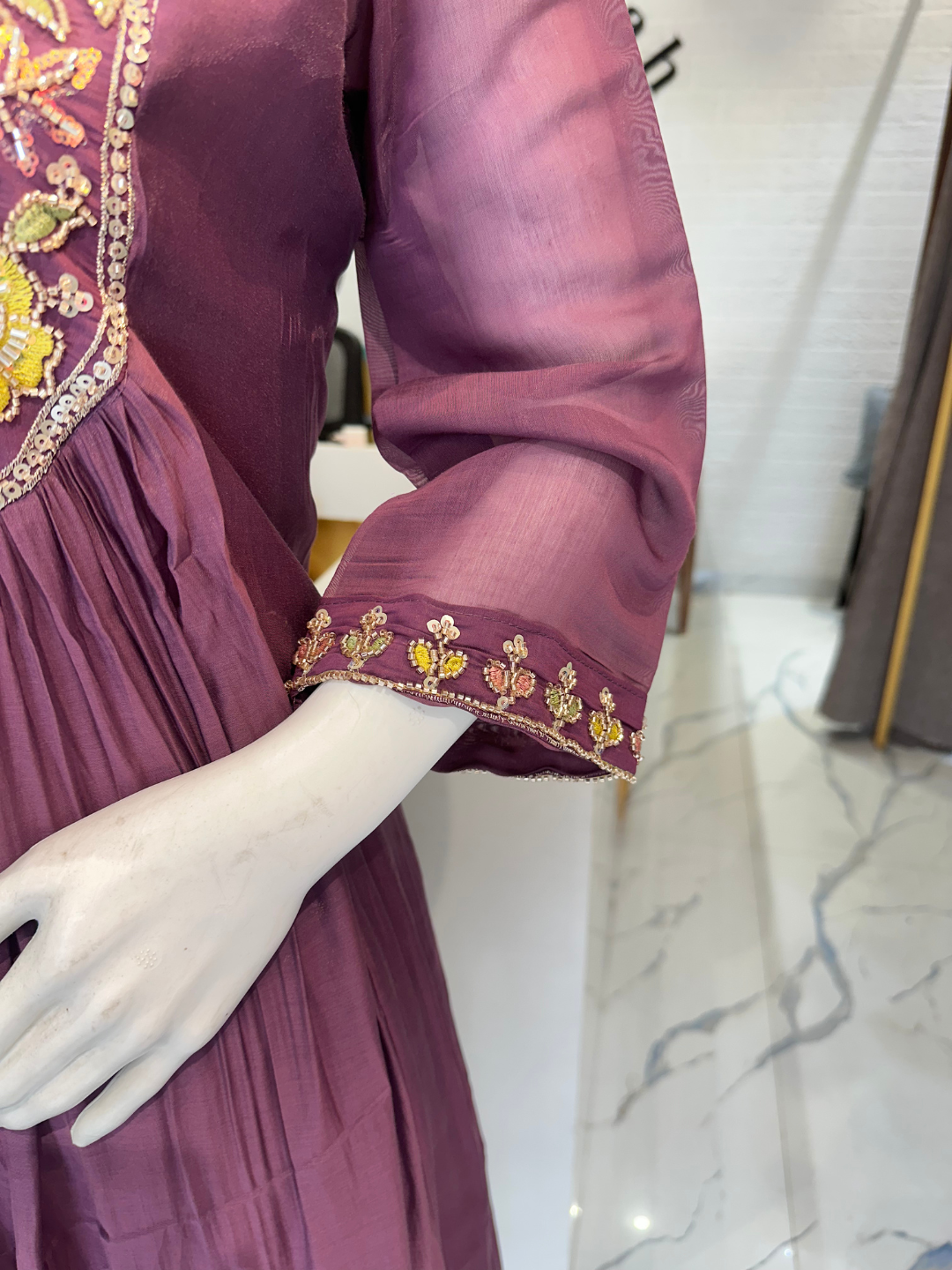 Handwork Chanderi Silk Suit