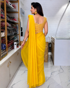 Ready to wear Deisgner Saree Yellow