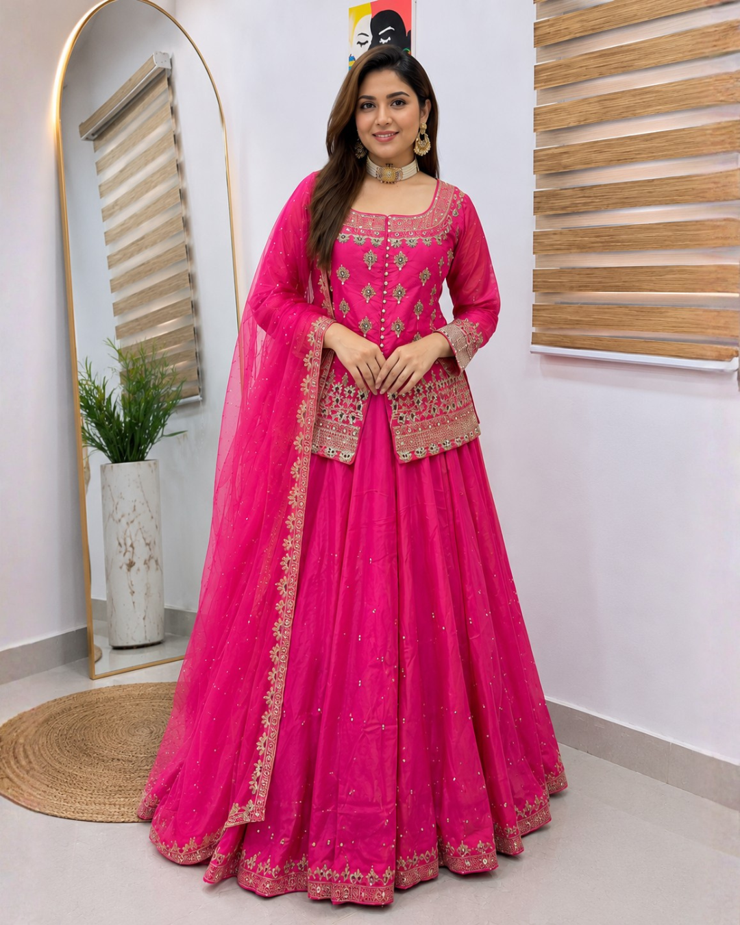 Designer Party Top Lehenga & Dupatta Set