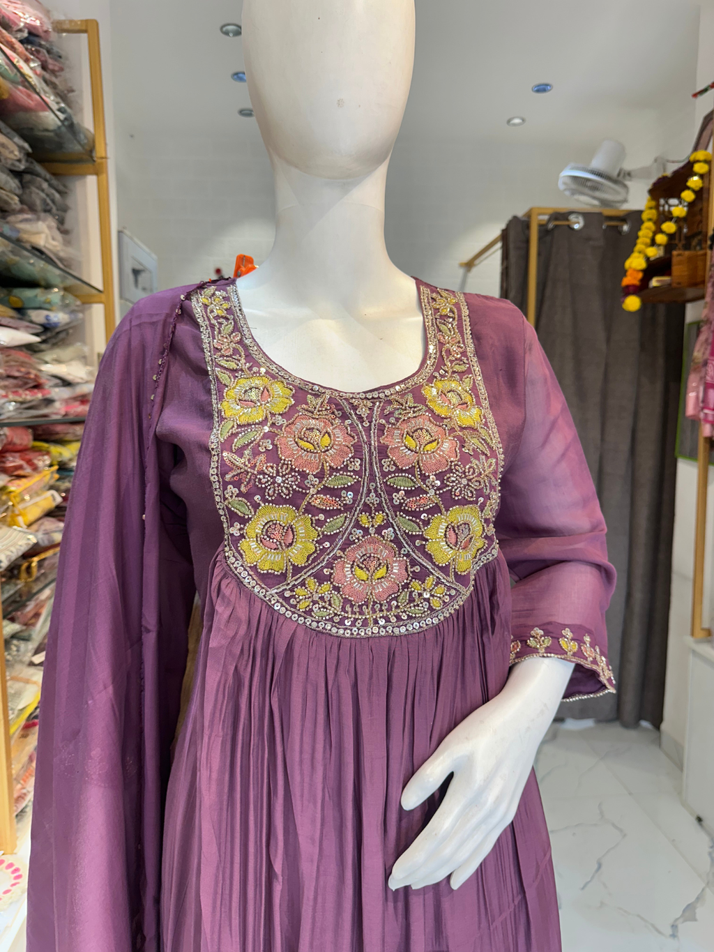Handwork Chanderi Silk Suit