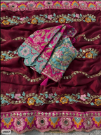 Saree and Readymade Blouse - Embroidered