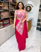 Ready to Wear Designer Saree Pink