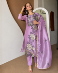 Butter Crepe Cut Work Suit