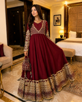 Exclusive Trending Designer Gown with Heavy Sequence Embroidery Work Dupatta